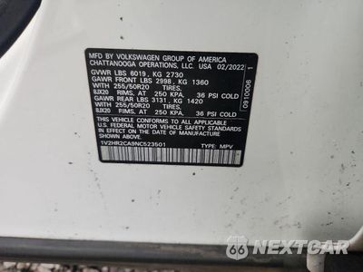 Zdjęcie 13 z 13 samochodu: 2022 VOLKSWAGEN ATLAS SE VIN:1V2HR2CA9NC523501 - miniatura