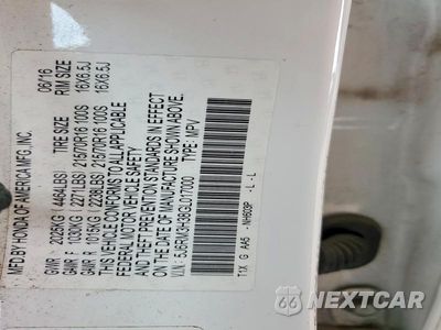 Zdjęcie 12 z 12 samochodu: 2016 HONDA CR-V LX VIN:5J6RM3H38GL017000 - miniatura