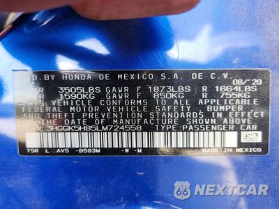 Zdjęcie 12 z 12 samochodu: 2020 HONDA FIT EX VIN:3HGGK5H85LM724558 - miniatura