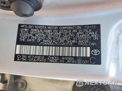 Zdjęcie 12 z 12 samochodu: 2013 TOYOTA PRIUS ONE VIN:JTDKN3DU7D1640778 - miniatura