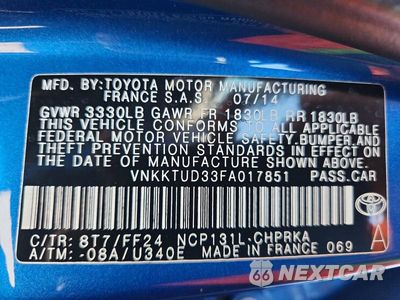 Zdjęcie 13 z 13 samochodu: 2015 TOYOTA YARIS 5-DOOR SE VIN:VNKKTUD33FA017851 - miniatura