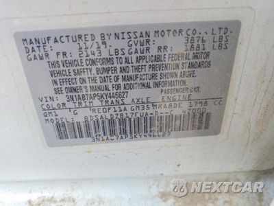 Zdjęcie 13 z 13 samochodu: 2019 NISSAN SENTRA SV VIN:3N1AB7AP5KY446627 - miniatura