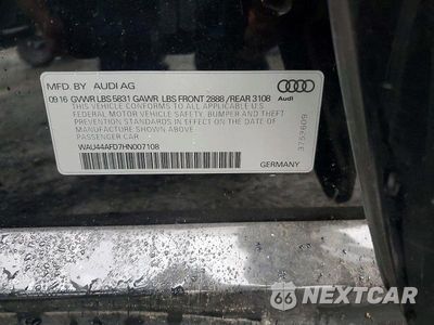 Zdjęcie 12 z 12 samochodu: 2017 AUDI A8 L QUATTRO VIN:WAU44AFD7HN007108 - miniatura