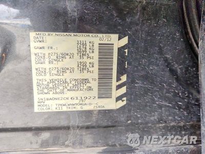 Zdjęcie 12 z 12 samochodu: 2012 NISSAN ARMADA PLATINUM VIN:5N1BA0NE2CN611922 - miniatura