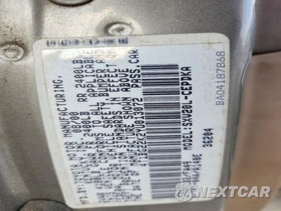Zdjęcie 12 z 12 samochodu: 2000 TOYOTA CAMRY CE VIN:4T1BG22K2YU013072 - miniatura