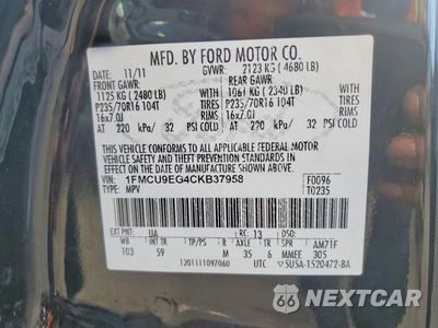 Zdjęcie 13 z 13 samochodu: 2012 FORD ESCAPE LIMITED VIN:1FMCU9EG4CKB37958 - miniatura