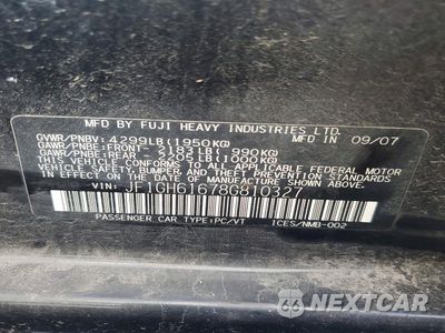 Zdjęcie 13 z 13 samochodu: 2008 SUBARU IMPREZA 2.5I VIN:JF1GH61678G810327 - miniatura