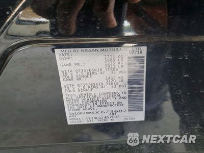 Zdjęcie 13 z 13 samochodu: 2018 NISSAN PATHFINDER S VIN:5N1DR2MMXJC673602 - miniatura