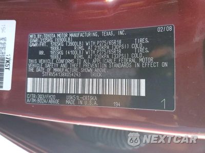 Zdjęcie 12 z 12 samochodu: 2008 TOYOTA TUNDRA SR5 VIN:5TFRV54138X054243 - miniatura