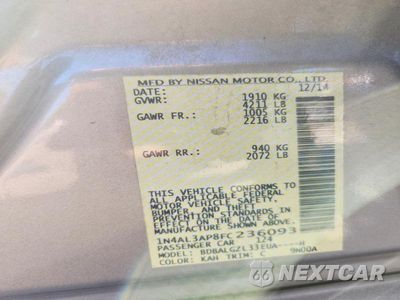 Zdjęcie 12 z 12 samochodu: 2015 NISSAN ALTIMA 2.5 S VIN:1N4AL3AP8FC236093 - miniatura
