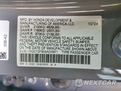 Zdjęcie 12 z 12 samochodu: 2025 HONDA ACCORD TOURING HYBRID VIN:1HGCY2F85SA005871 - miniatura