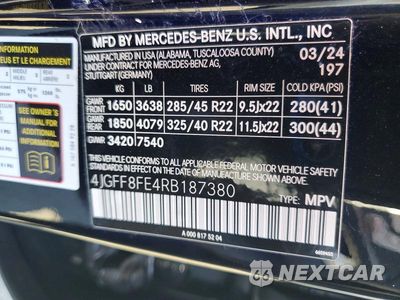 Zdjęcie 13 z 13 samochodu: 2024 MERCEDES-BENZ GLS 580 4MATIC VIN:4JGFF8FE4RB187380 - miniatura