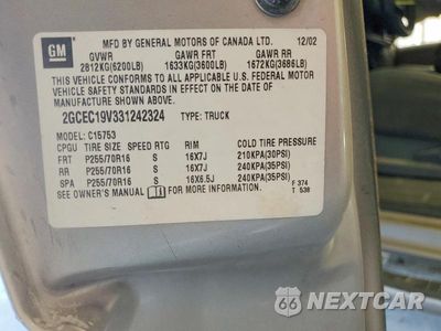Zdjęcie 13 z 13 samochodu: 2003 CHEVROLET SILVERADO C1500 VIN:2GCEC19V331242324 - miniatura