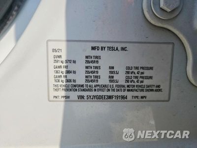 Zdjęcie 13 z 13 samochodu: 2021 TESLA MODEL Y VIN:5YJYGDEE3MF191964 - miniatura