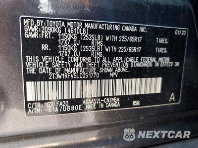 Zdjęcie 14 z 14 samochodu: 2020 TOYOTA RAV4 XLE VIN:2T3W1RFV5LC051770 - miniatura