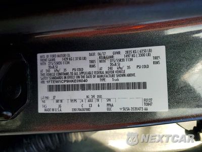 Zdjęcie 13 z 13 samochodu: 2017 FORD F150 SUPERCREW VIN:1FTEW1CP9HKE06040 - miniatura