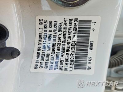 Zdjęcie 13 z 13 samochodu: 2021 HONDA CIVIC EXL VIN:19XFC1F71ME004034 - miniatura