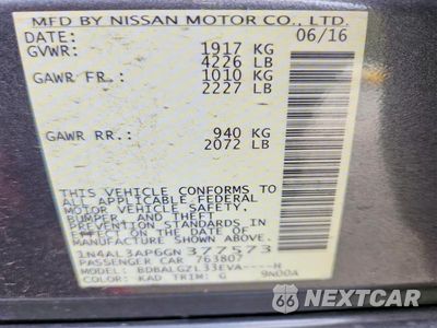 Zdjęcie 12 z 12 samochodu: 2016 NISSAN ALTIMA 2.5 S VIN:1N4AL3AP6GN377573 - miniatura