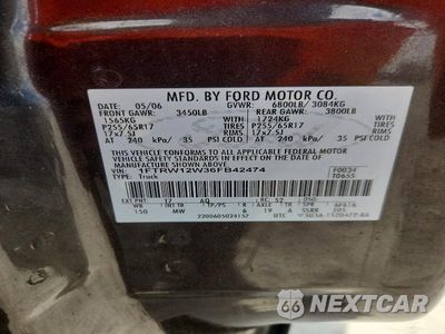 Zdjęcie 12 z 12 samochodu: 2006 FORD F150 SUPERCREW VIN:1FTRW12W36FB42474 - miniatura
