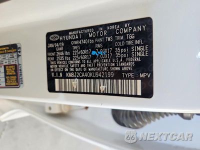 Zdjęcie 14 z 14 samochodu: 2019 HYUNDAI TUCSON SE VIN:KM8J2CA40KU942199 - miniatura