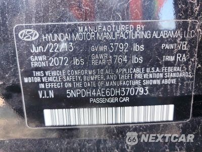 Zdjęcie 12 z 12 samochodu: 2013 HYUNDAI ELANTRA GLS VIN:5NPDH4AE6DH370793 - miniatura