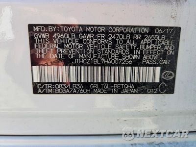 Zdjęcie 12 z 12 samochodu: 2017 LEXUS GS 350 F SPORT VIN:JTHCZ1BL7HA007256 - miniatura