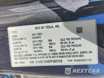 Zdjęcie 12 z 12 samochodu: 2023 TESLA MODEL 3 VIN:5YJ3E1EA8PF689769 - miniatura