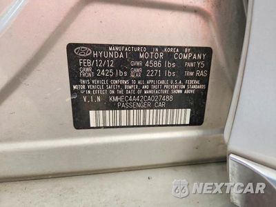 Zdjęcie 12 z 12 samochodu: 2012 HYUNDAI SONATA HYBRID VIN:KMHEC4A42CA027488 - miniatura