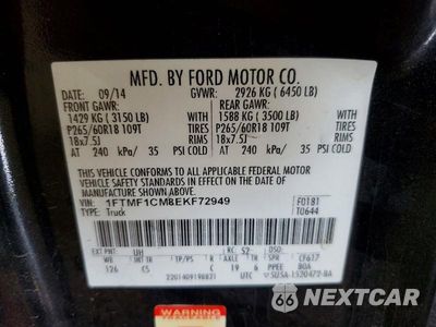 Zdjęcie 12 z 12 samochodu: 2014 FORD F150 VIN:1FTMF1CM8EKF72949 - miniatura