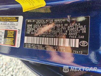 Zdjęcie 12 z 12 samochodu: 2011 TOYOTA CAMRY LE VIN:4T1BF3EK6BU757379 - miniatura