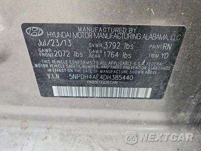Zdjęcie 12 z 12 samochodu: 2013 HYUNDAI ELANTRA LIMITED VIN:5NPDH4AE4DH385440 - miniatura