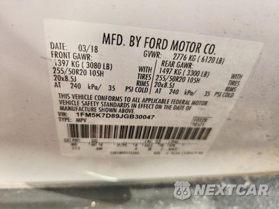 Zdjęcie 14 z 14 samochodu: 2018 FORD EXPLORER XLT VIN:1FM5K7D89JGB30047 - miniatura