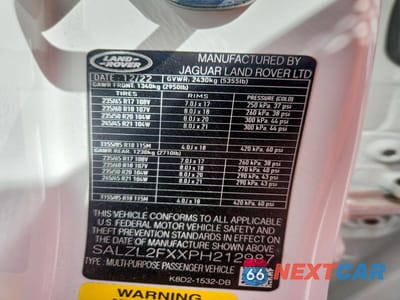 Zdjęcie 13 z 13 samochodu: 2023 LAND ROVER RANGE ROVER EVOQUE R-DYNAMIC SE VIN:SALZL2FXXPH212987 - miniatura