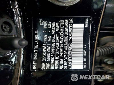Zdjęcie 13 z 13 samochodu: 2019 HONDA CIVIC LX VIN:SHHFK7H38KU216273 - miniatura