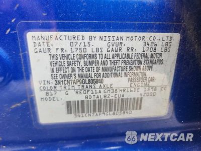 Zdjęcie 13 z 13 samochodu: 2016 NISSAN VERSA 1.6 SV VIN:3N1CN7AP9GL805840 - miniatura