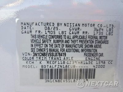 Zdjęcie 12 z 12 samochodu: 2025 NISSAN VERSA SV VIN:3N1CN8EV5SL878419 - miniatura
