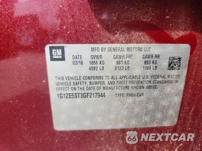Zdjęcie 12 z 12 samochodu: 2016 CHEVROLET MALIBU LT VIN:1G1ZE5ST3GF217944 - miniatura