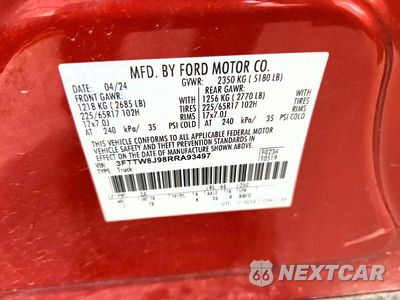 Zdjęcie 12 z 12 samochodu: 2024 FORD MAVERICK XLT VIN:3FTTW8J98RRA93497 - miniatura
