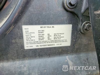 Zdjęcie 12 z 12 samochodu: 2022 TESLA MODEL Y VIN:7SAYGDEE1NA002973 - miniatura