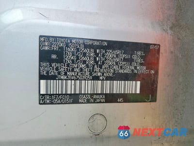 Zdjęcie 13 z 13 samochodu: 2007 TOYOTA RAV4 BASE VIN:JTMBK35V675039259 - miniatura