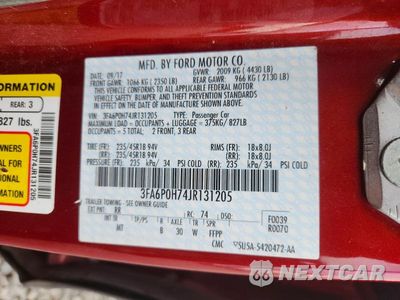 Zdjęcie 12 z 12 samochodu: 2018 FORD FUSION SE VIN:3FA6P0H74JR131205 - miniatura