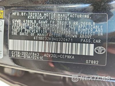 Zdjęcie 12 z 12 samochodu: 2004 TOYOTA CAMRY LE VIN:4T1BE32K94U320471 - miniatura
