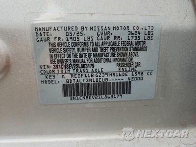 Zdjęcie 12 z 12 samochodu: 2025 NISSAN VERSA SV VIN:3N1CN8EV2SL863179 - miniatura