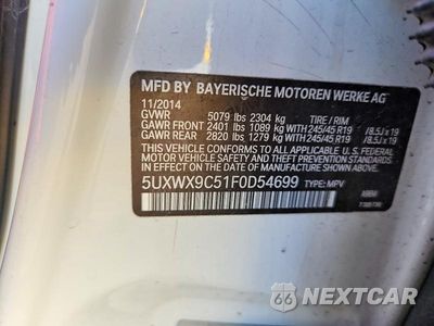 Zdjęcie 13 z 13 samochodu: 2015 BMW X3 XDRIVE28I VIN:5UXWX9C51F0D54699 - miniatura