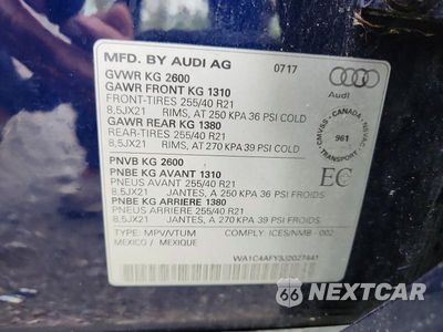 Zdjęcie 13 z 13 samochodu: 2018 AUDI SQ5 PRESTIGE VIN:WA1C4AFY3J2027441 - miniatura