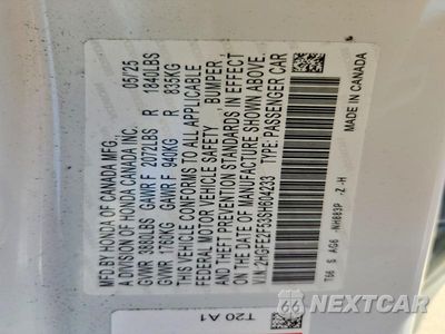 Zdjęcie 13 z 13 samochodu: 2025 HONDA CIVIC SPORT VIN:2HGFE2F53SH604233 - miniatura