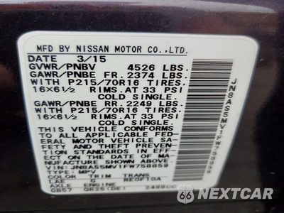Zdjęcie 13 z 13 samochodu: 2015 NISSAN ROGUE SELECT S VIN:JN8AS5MV1FW758859 - miniatura