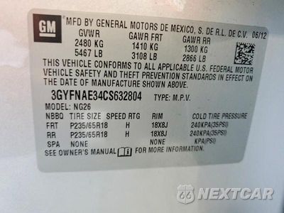 Zdjęcie 13 z 13 samochodu: 2012 CADILLAC SRX LUXURY COLLECTION VIN:3GYFNAE34CS632804 - miniatura