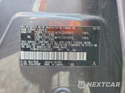 Zdjęcie 13 z 13 samochodu: 2015 TOYOTA RAV4 LE VIN:2T3BFREV2FW305634 - miniatura