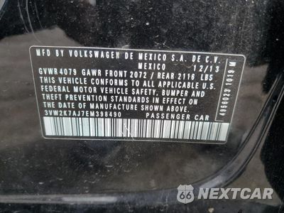 Zdjęcie 12 z 12 samochodu: 2014 VOLKSWAGEN JETTA BASE VIN:3VW2K7AJ7EM398490 - miniatura